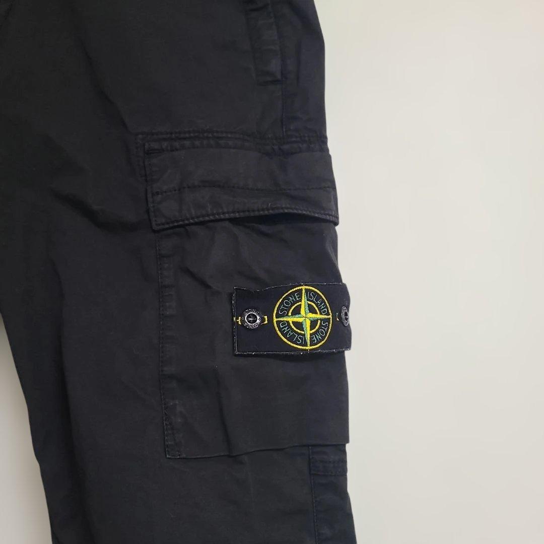 stone ストーンアイランド 黒 ブラック w30 カーゴパンツ