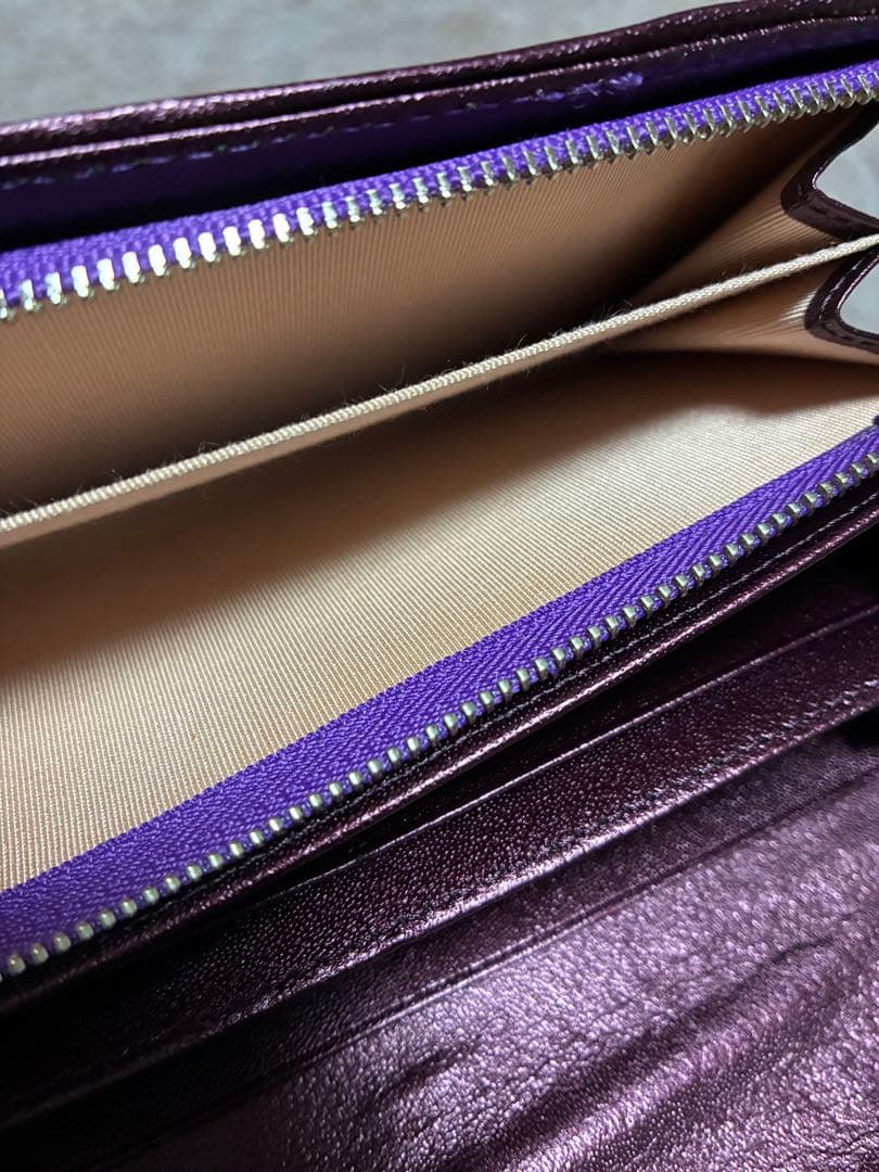 CROIXクロコダイルレザー長財布☆パープル紫☆クロワロワイヤル