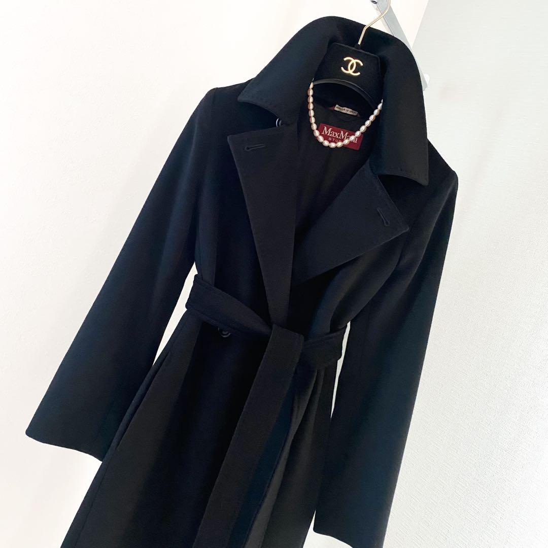 ★美品★マックスマーラ MaxMara Studio ブラック コート★