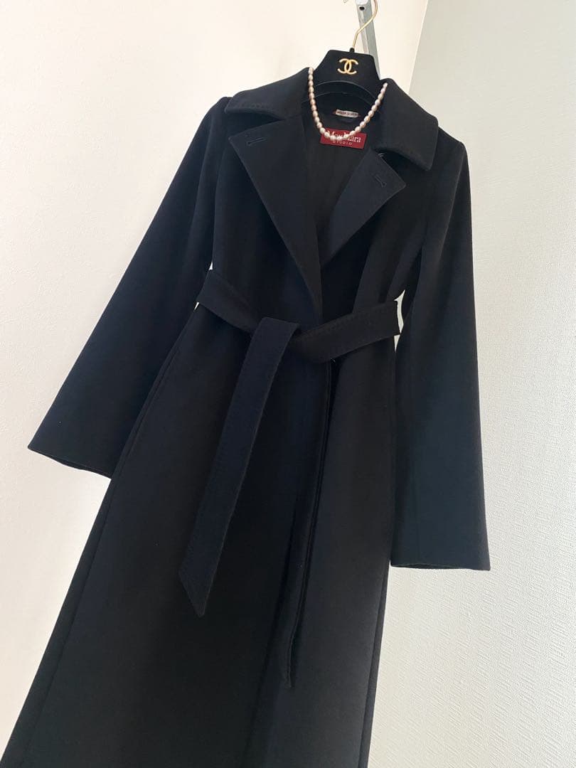★美品★マックスマーラ MaxMara Studio ブラック コート★