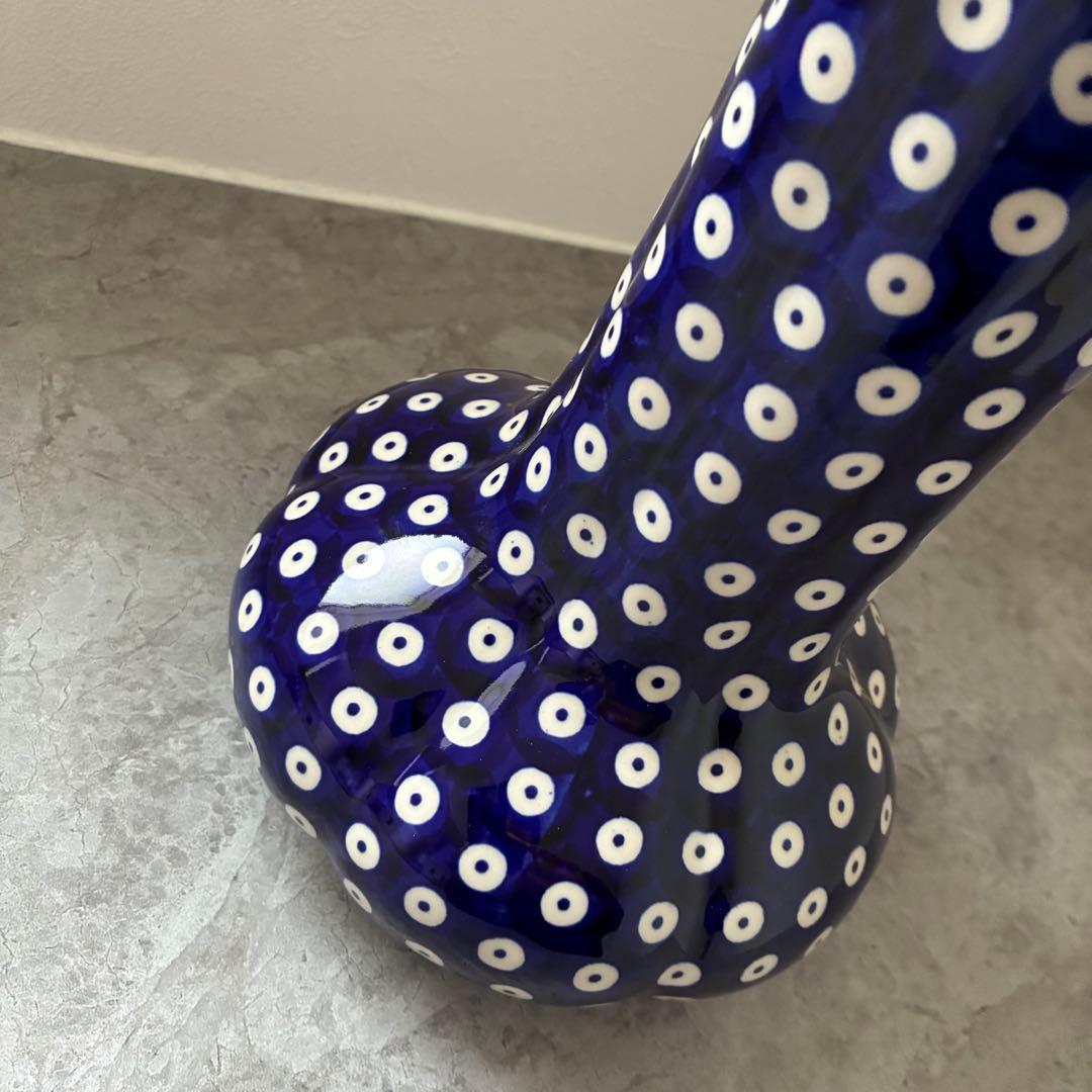 【新品•希少】ポーランド陶器 MANUFAKTURA 花瓶 高さ30cm ドット