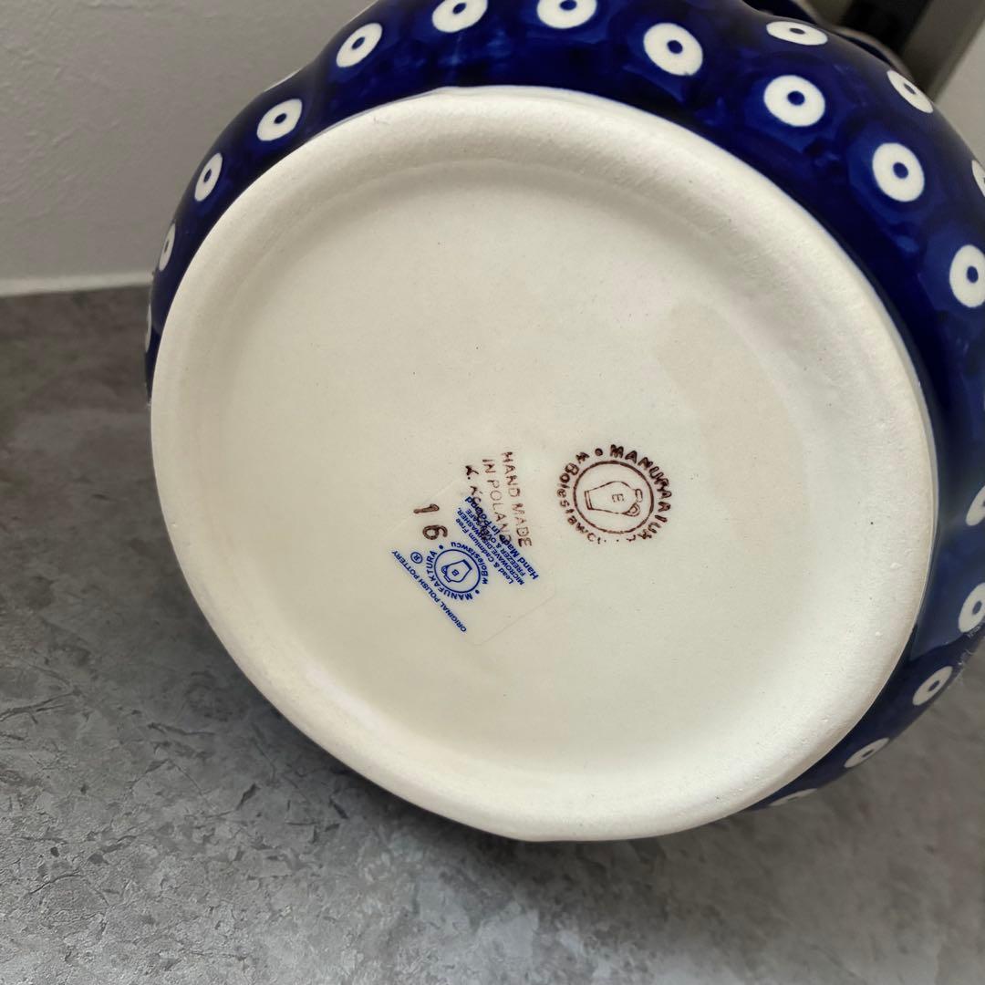 【新品•希少】ポーランド陶器 MANUFAKTURA 花瓶 高さ30cm ドット