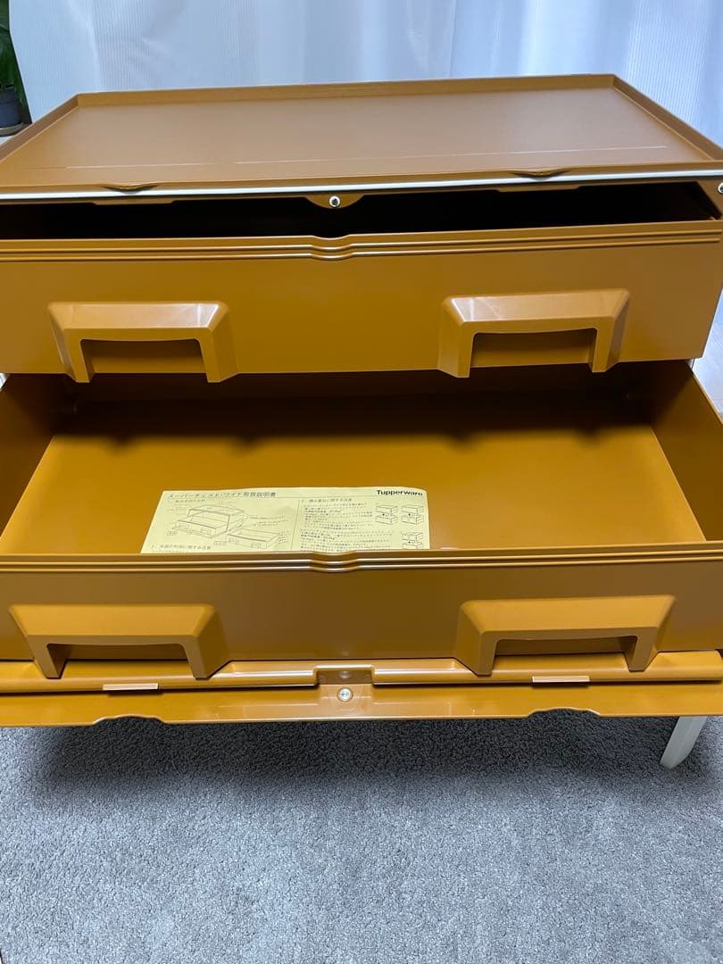 タッパーウェア スーパーチェストワイド　セピアカラー（引き出し2段）