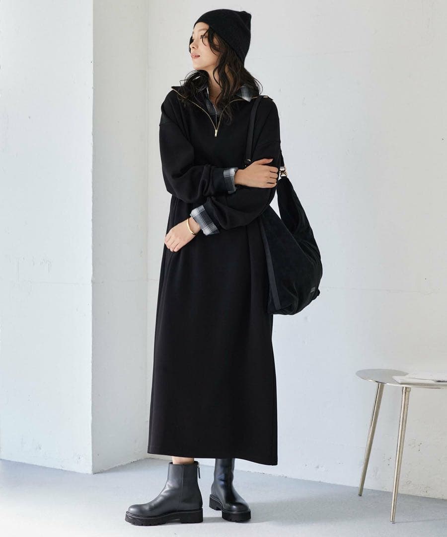 【新品タグ付き】BARNYARDSTORM 裏起毛ハーフZIPワンピース