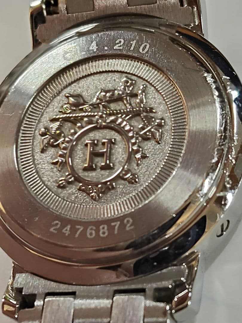 ラ*ン様 HERMÈS 腕時計 ピンク文字盤 スイス製【ジャンク】