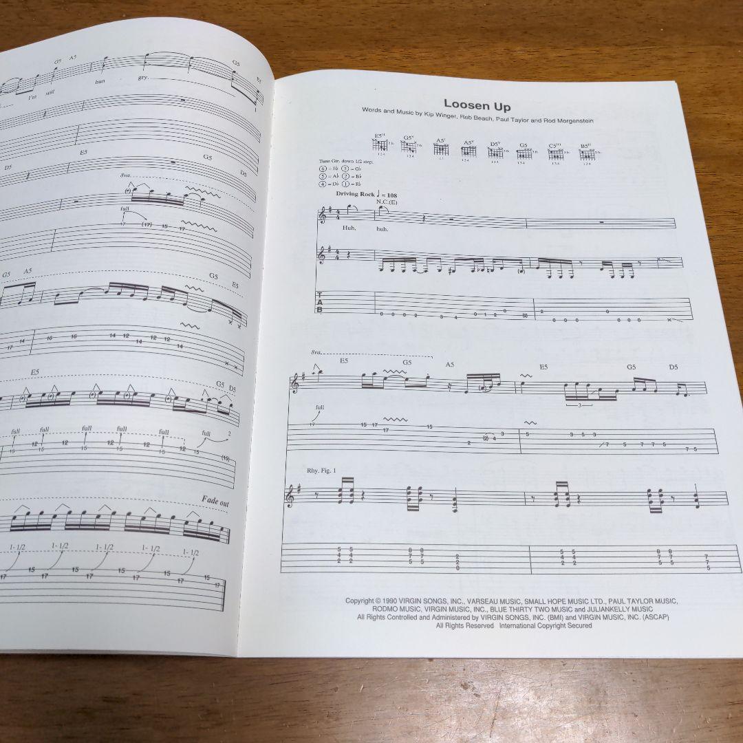 Winger In the Heart of the Young 楽譜集