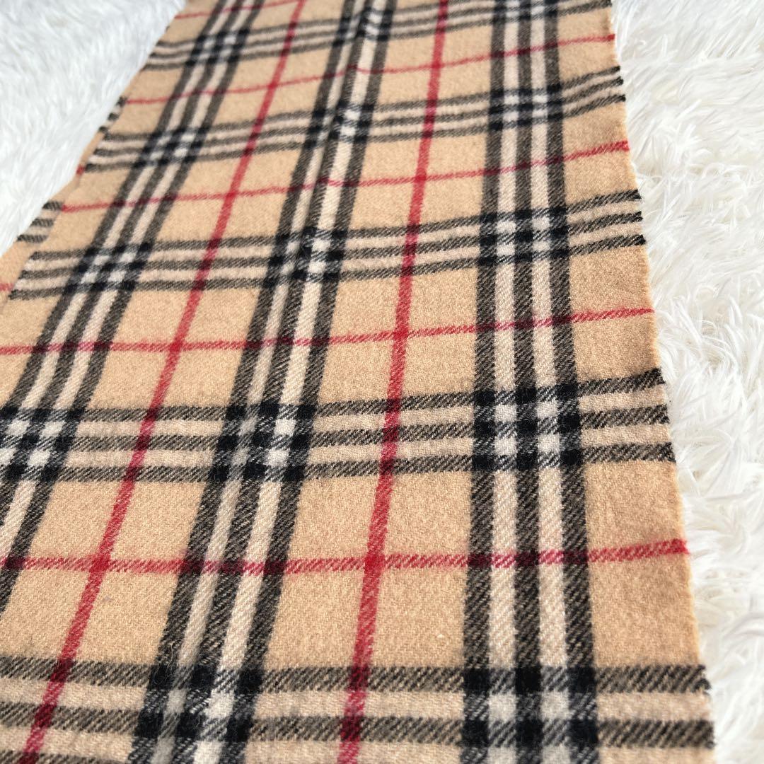 Burberry カシミヤ100マフラー ノバチェック ベージュ イングランド製
