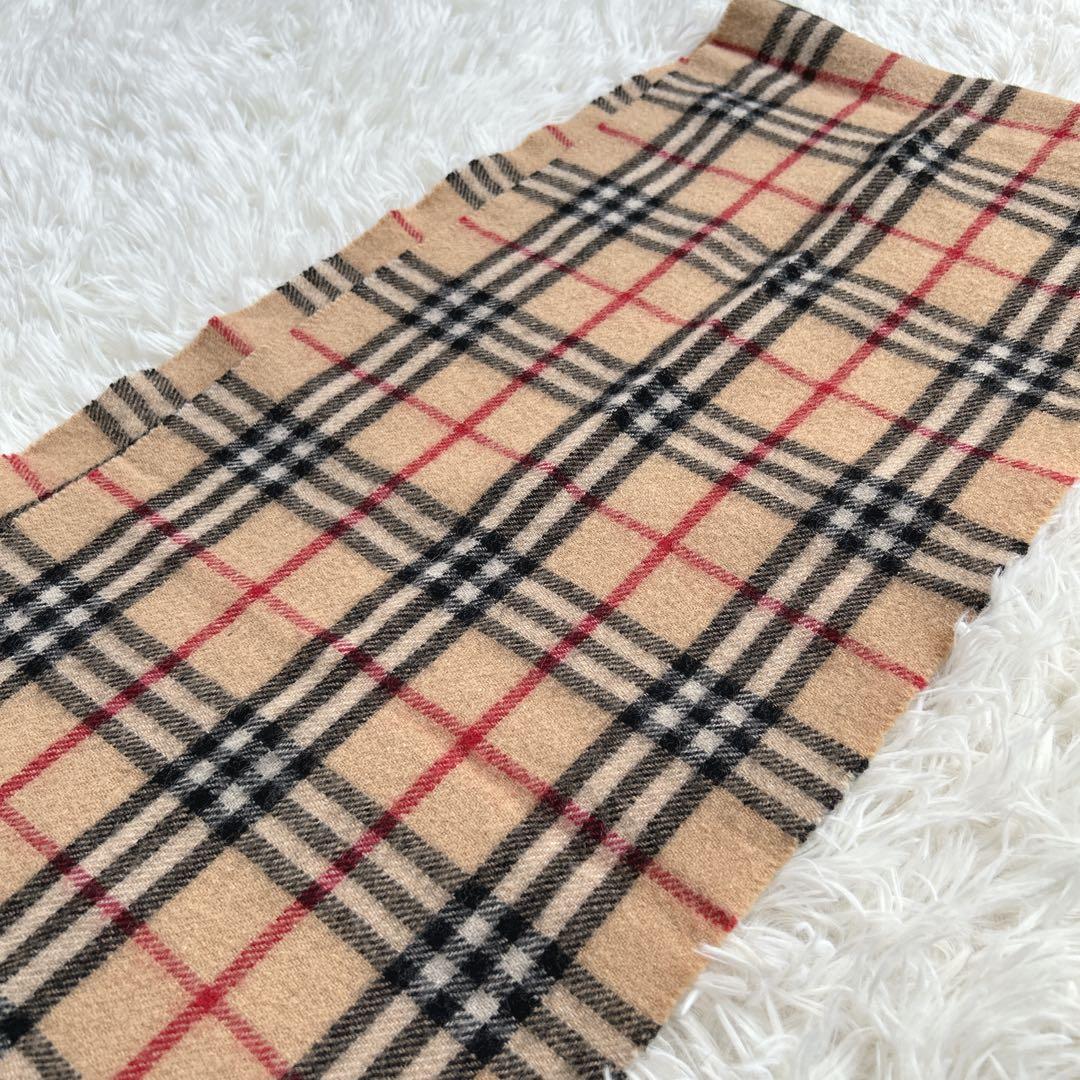 Burberry カシミヤ100マフラー ノバチェック ベージュ イングランド製