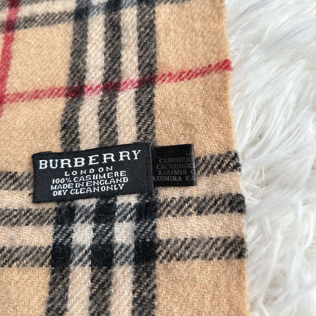 Burberry カシミヤ100マフラー ノバチェック ベージュ イングランド製