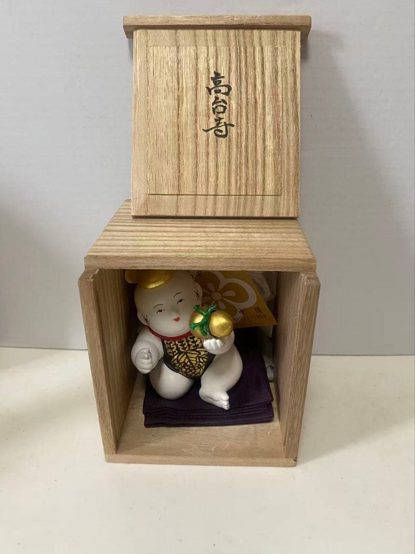 御所人形、京都 島田耕園工房作、陶製、木箱付