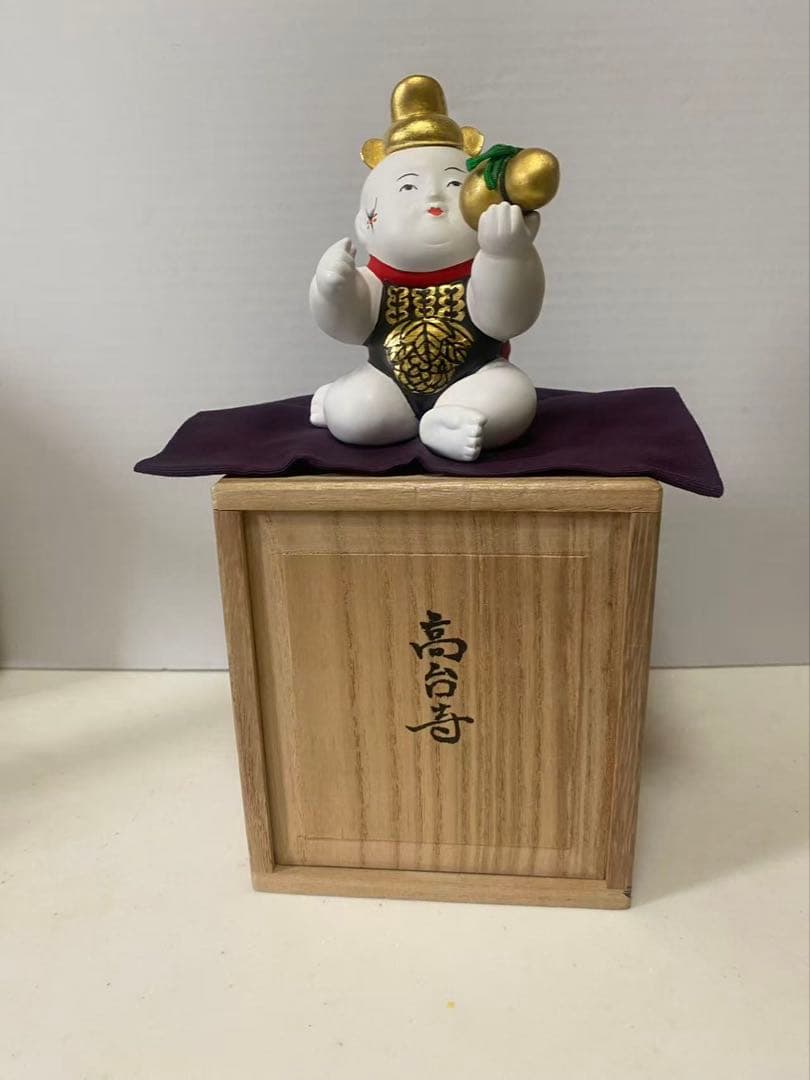 御所人形、京都 島田耕園工房作、陶製、木箱付