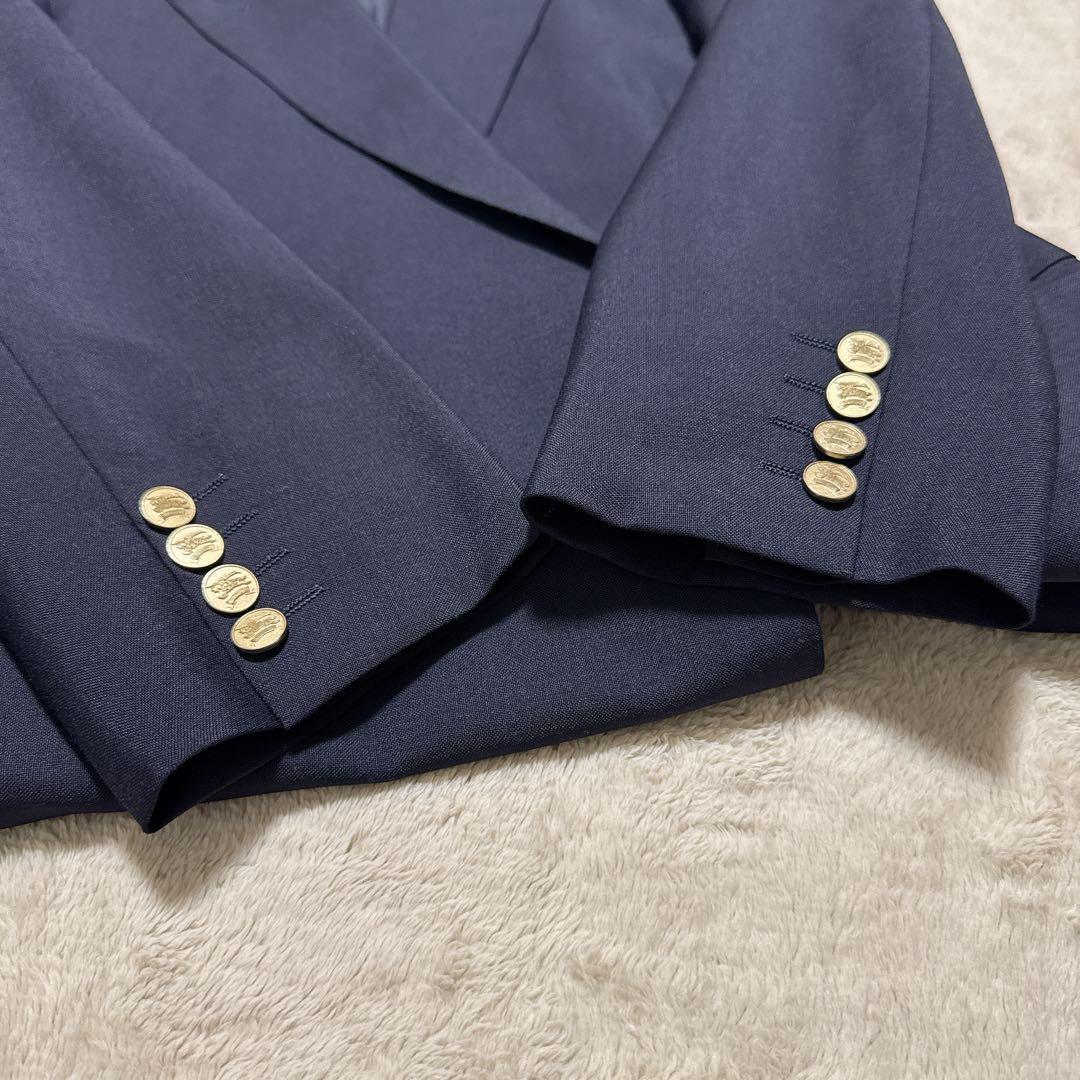 《希少》BURBERRYS 紺ブレ 金ボタン AB6 XL相当 モヘア混