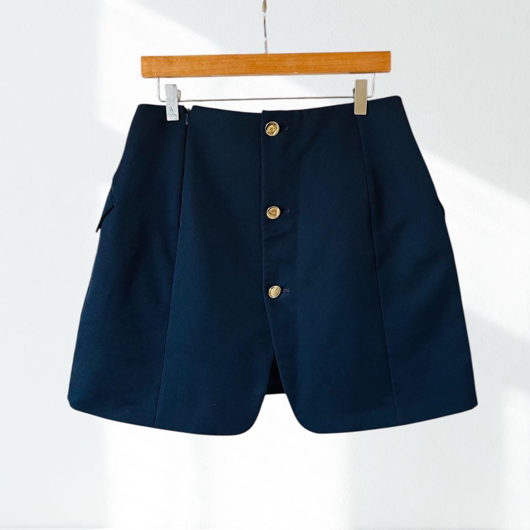 新品15万！MERYLL ROGGE 金ボタン テーラード スカート 紺 42