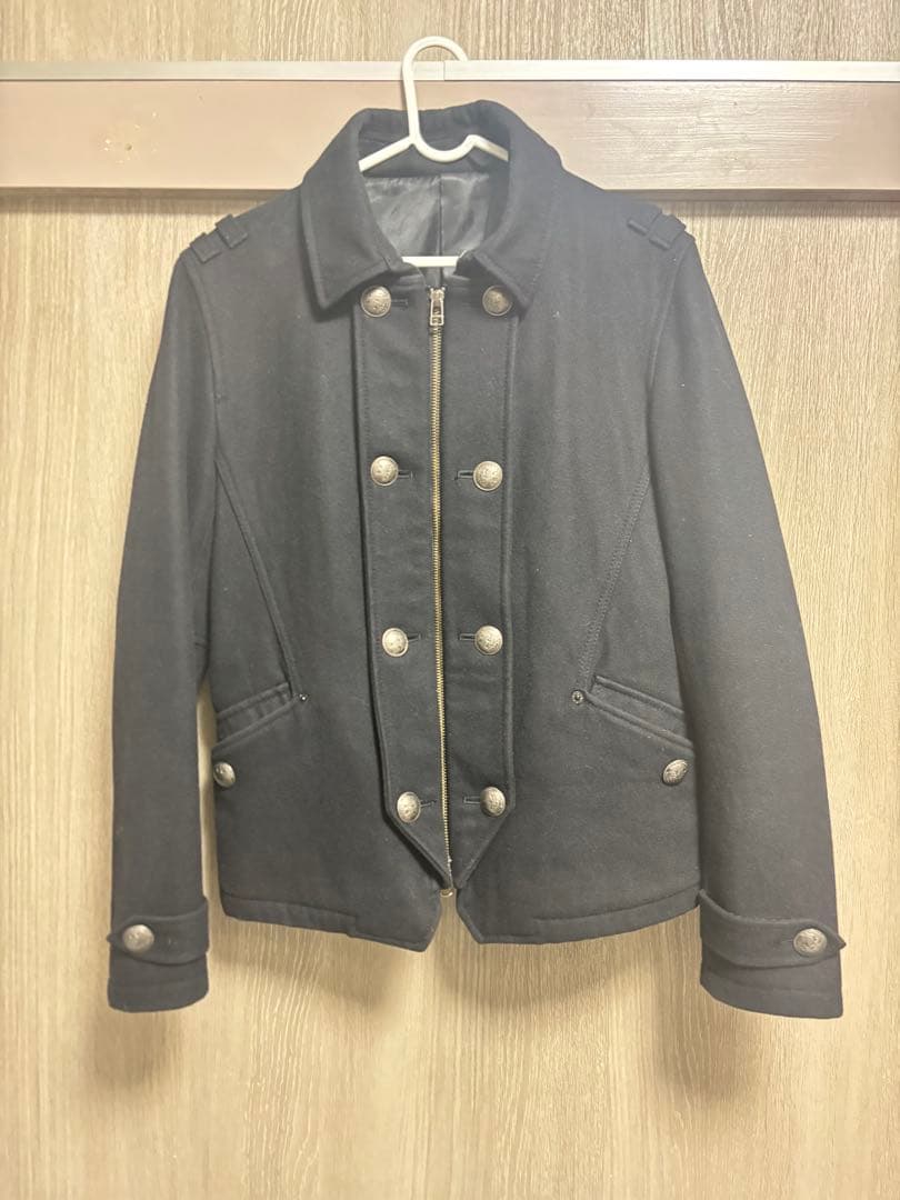 00s archive Pコート　y2kナポレオンジャケット　黒