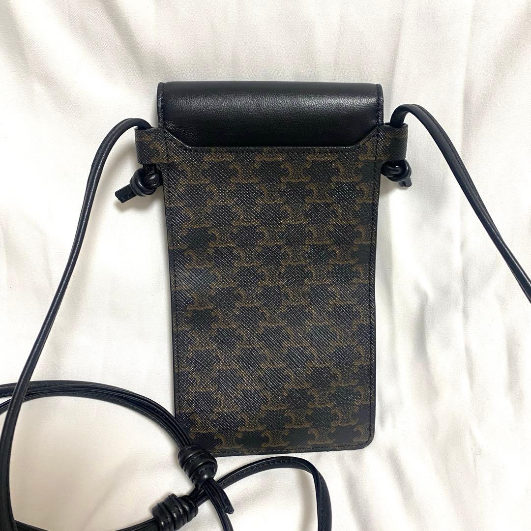 最終値下げ✨美品✨CELINE トリオンフフォンショルダーバッグ スマホ　黒