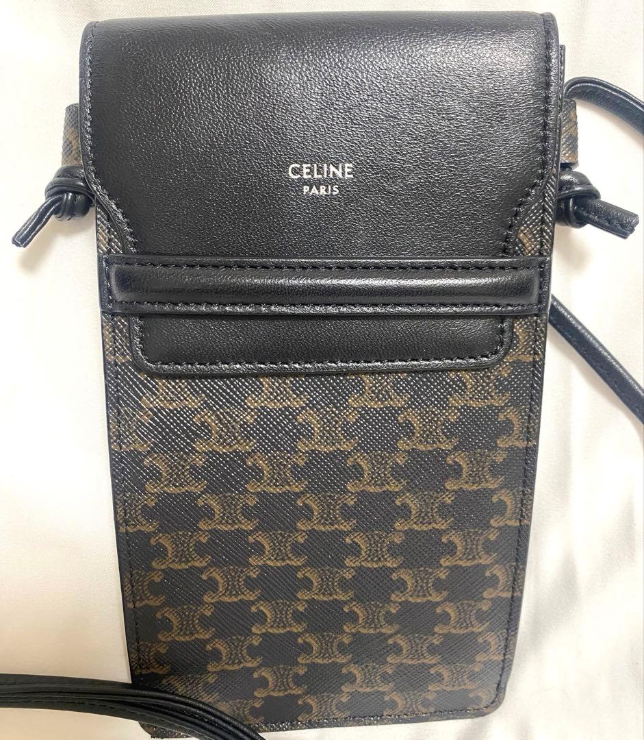 最終値下げ✨美品✨CELINE トリオンフフォンショルダーバッグ スマホ　黒