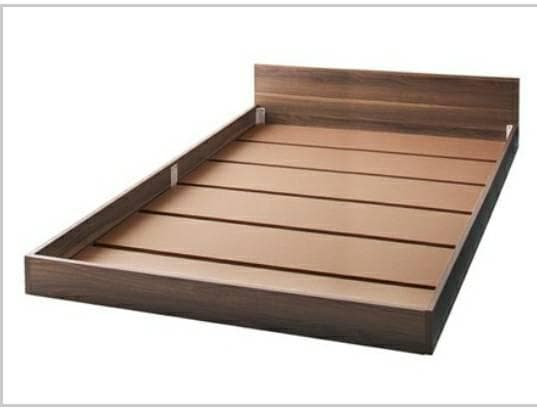 セミダブル シンプルデザイン フロアベッド ローベッド ウォルナットブラウン
