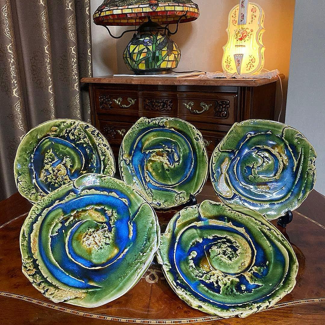 織部焼　山田正和？　皿　銘々皿　5枚