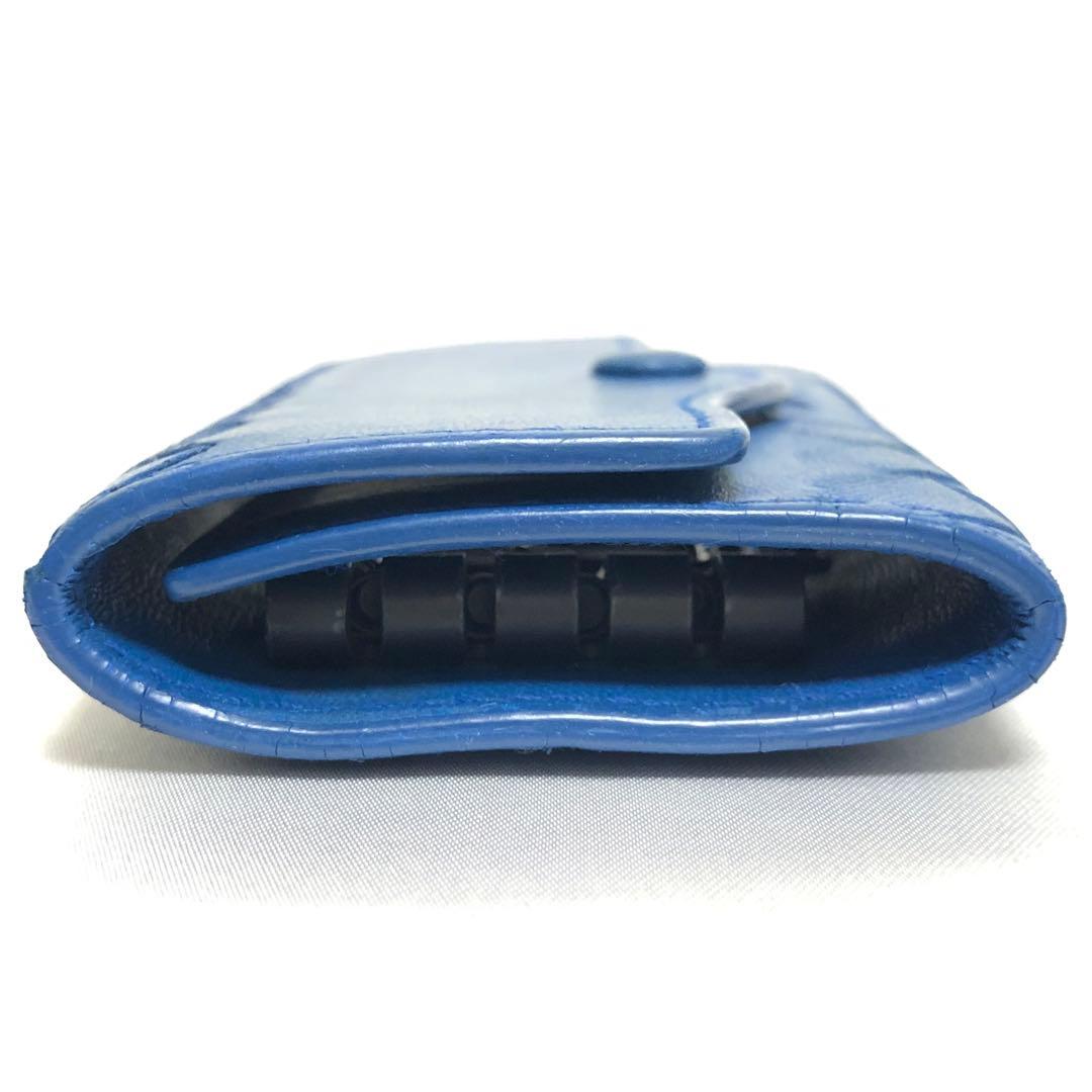 ボッテガ ヴェネタ　キーケース　イントレチャート　ラムレザー　サファイアブルー