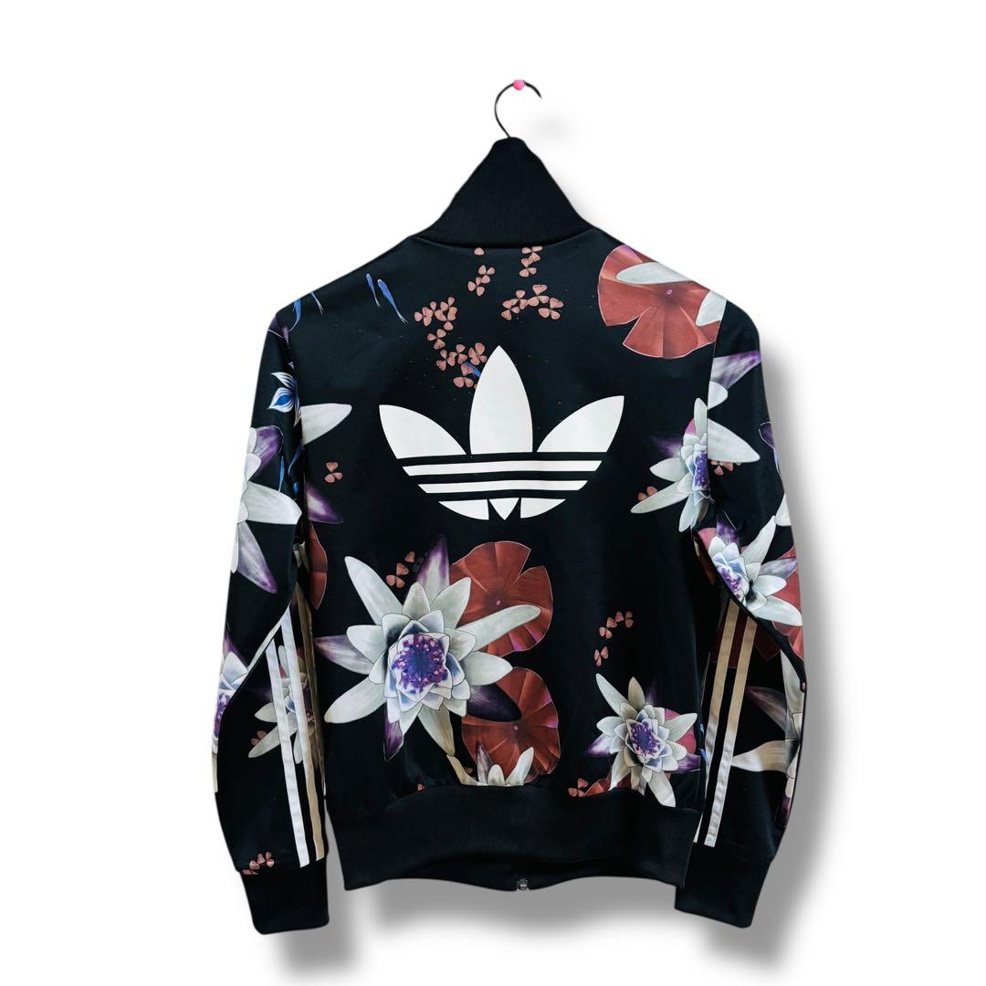adidas トラックジャケット 花柄ジャージ レディース XL トレフォイル
