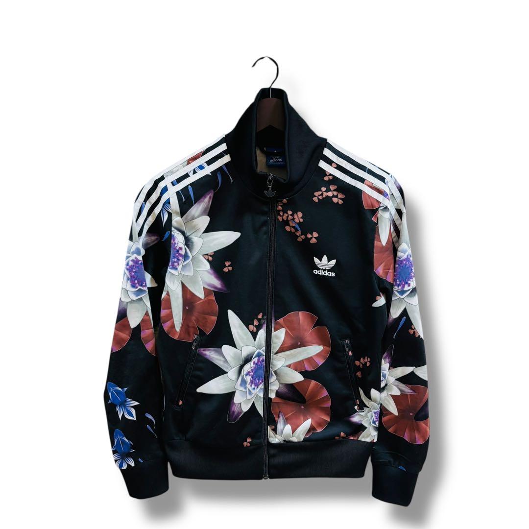 adidas トラックジャケット 花柄ジャージ レディース XL トレフォイル