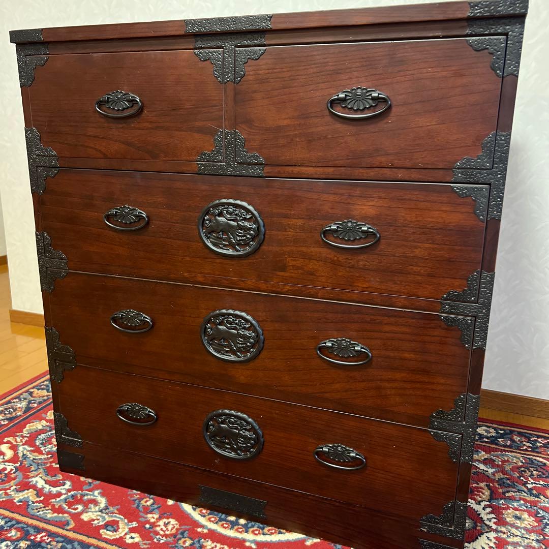 和箪笥　民芸箪笥　4段　アンティークチェスト　民芸家具 チェスト タンス 5杯