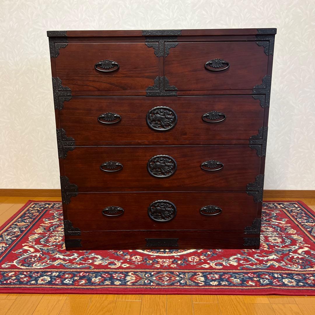 和箪笥　民芸箪笥　4段　アンティークチェスト　民芸家具 チェスト タンス 5杯