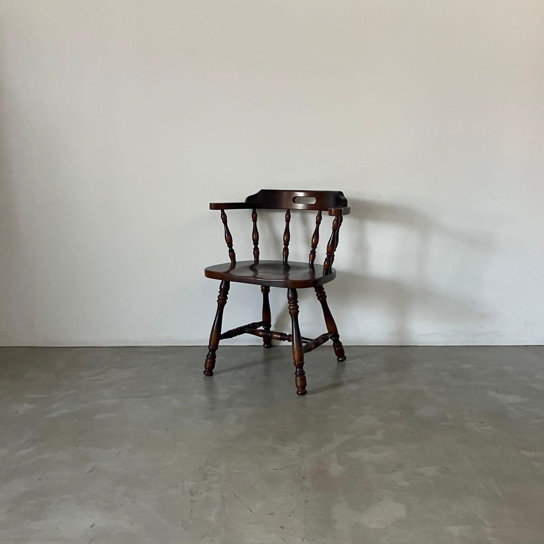 レトロ　アンティーク　古家具　古道具　キツツキ　飛騨産業　アームチェア　椅子