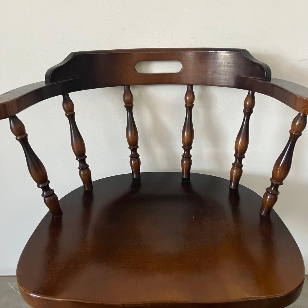 レトロ　アンティーク　古家具　古道具　キツツキ　飛騨産業　アームチェア　椅子