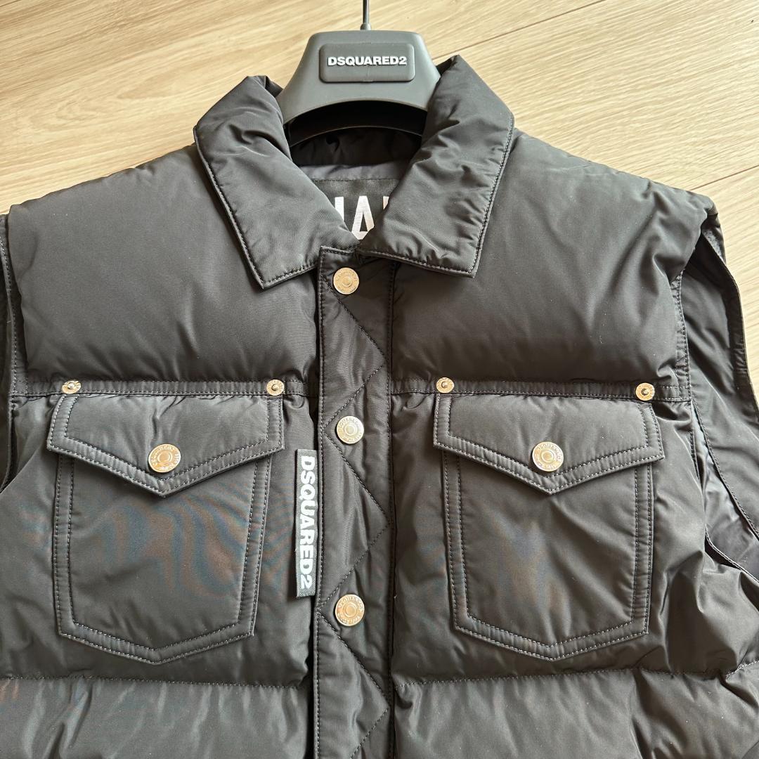 DSQUARED2 ディースクエアード　ブラック ダウンベスト サイズ48