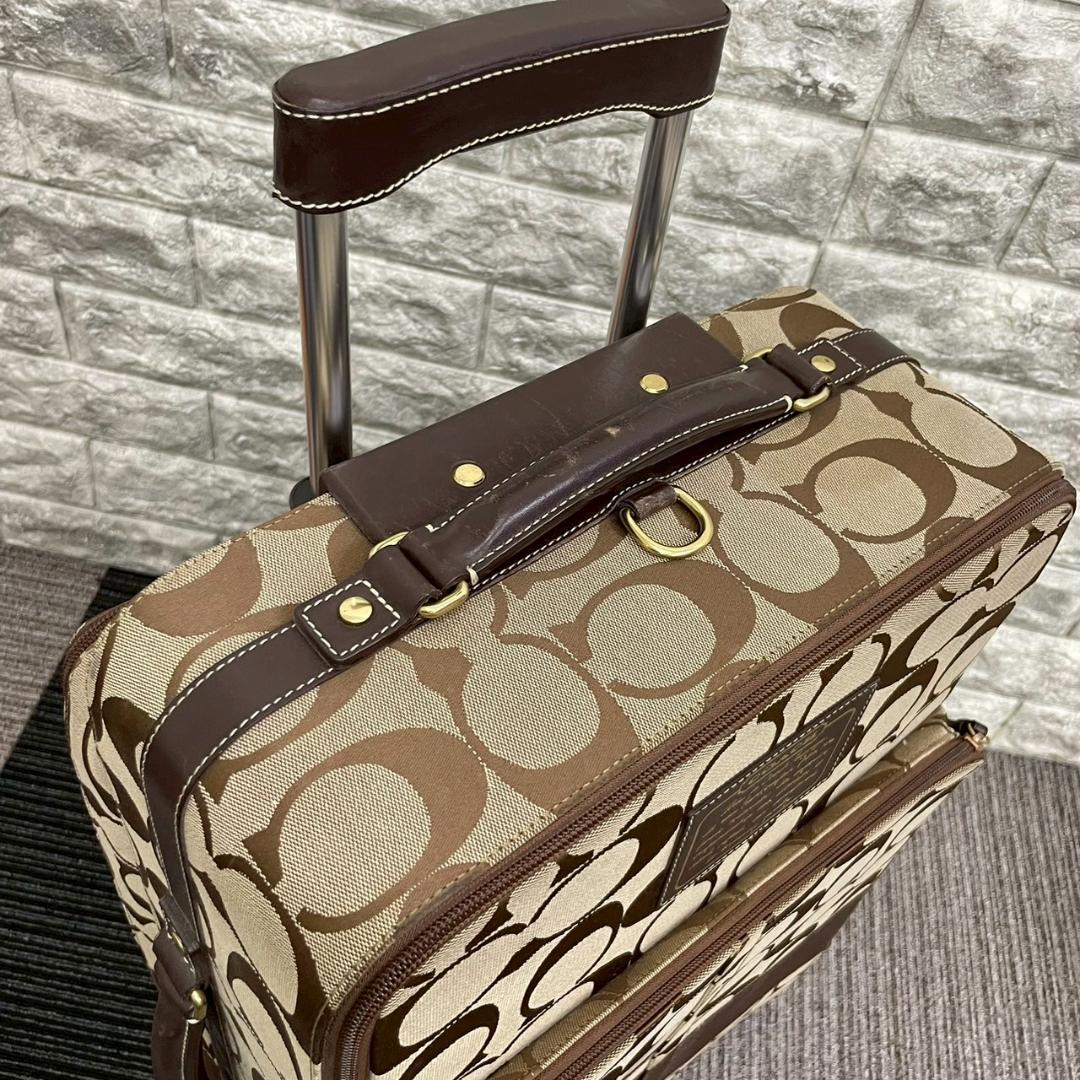 美品　COACH　コーチ　77020　シグネチャー　キャリーケース　二輪