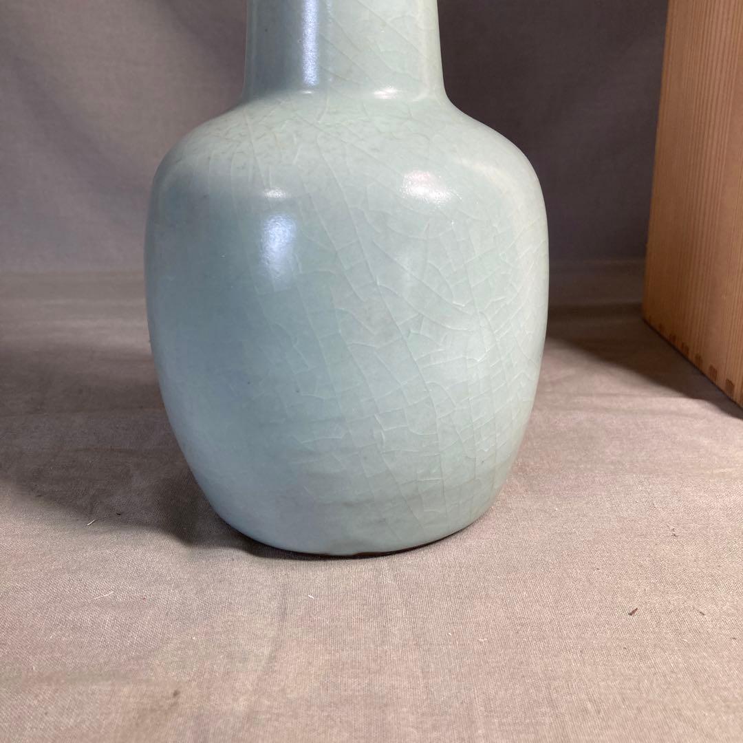 【マイティーコーチャンさん専用】中島ブルー　人間国宝　中島宏作　青磁　花入