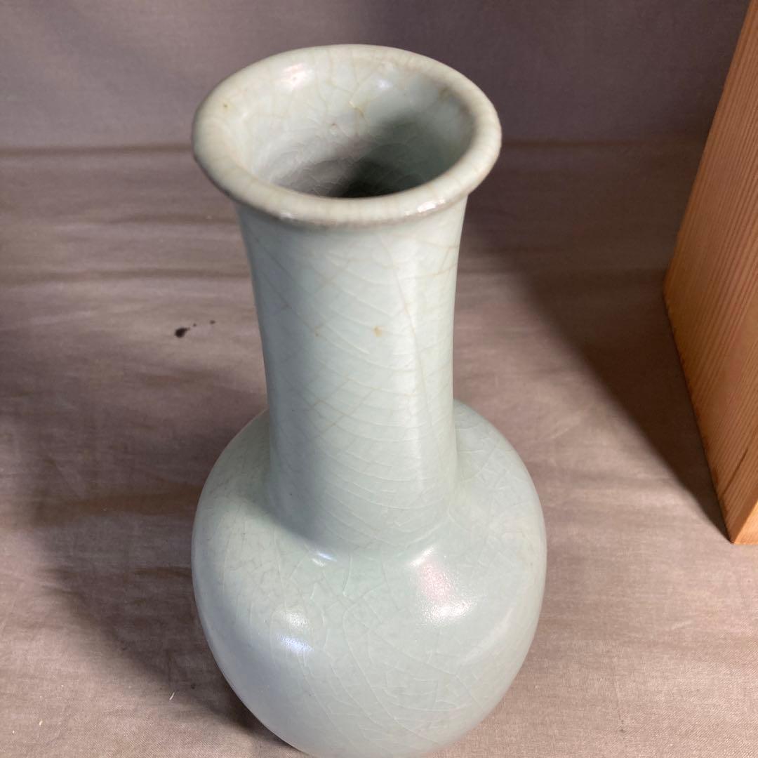 【マイティーコーチャンさん専用】中島ブルー　人間国宝　中島宏作　青磁　花入