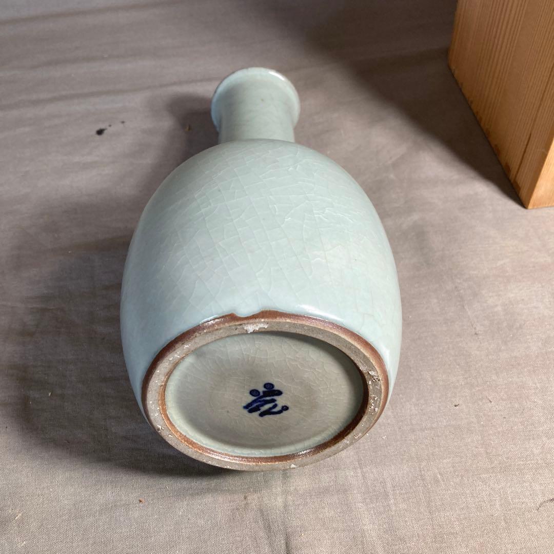 【マイティーコーチャンさん専用】中島ブルー　人間国宝　中島宏作　青磁　花入