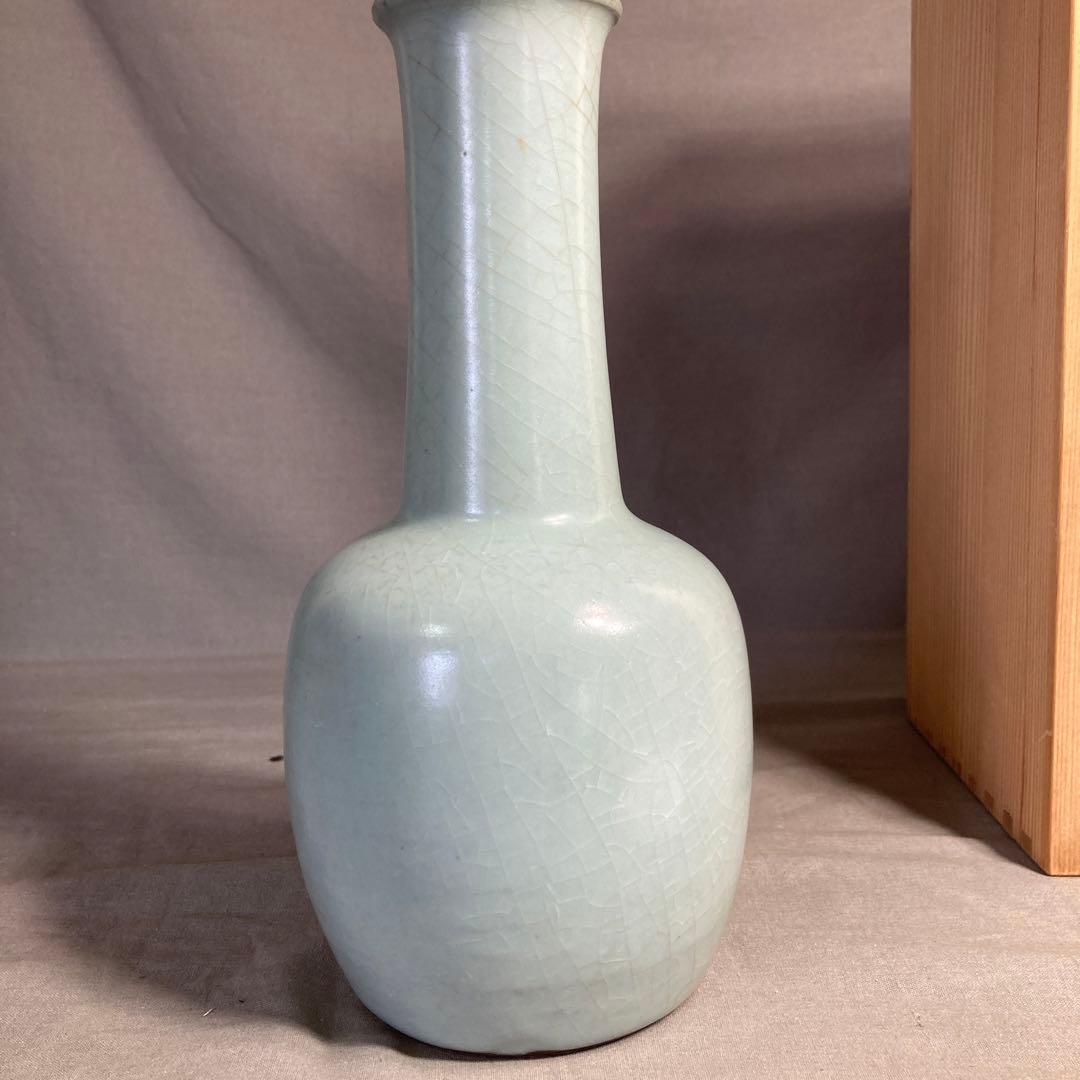 【マイティーコーチャンさん専用】中島ブルー　人間国宝　中島宏作　青磁　花入