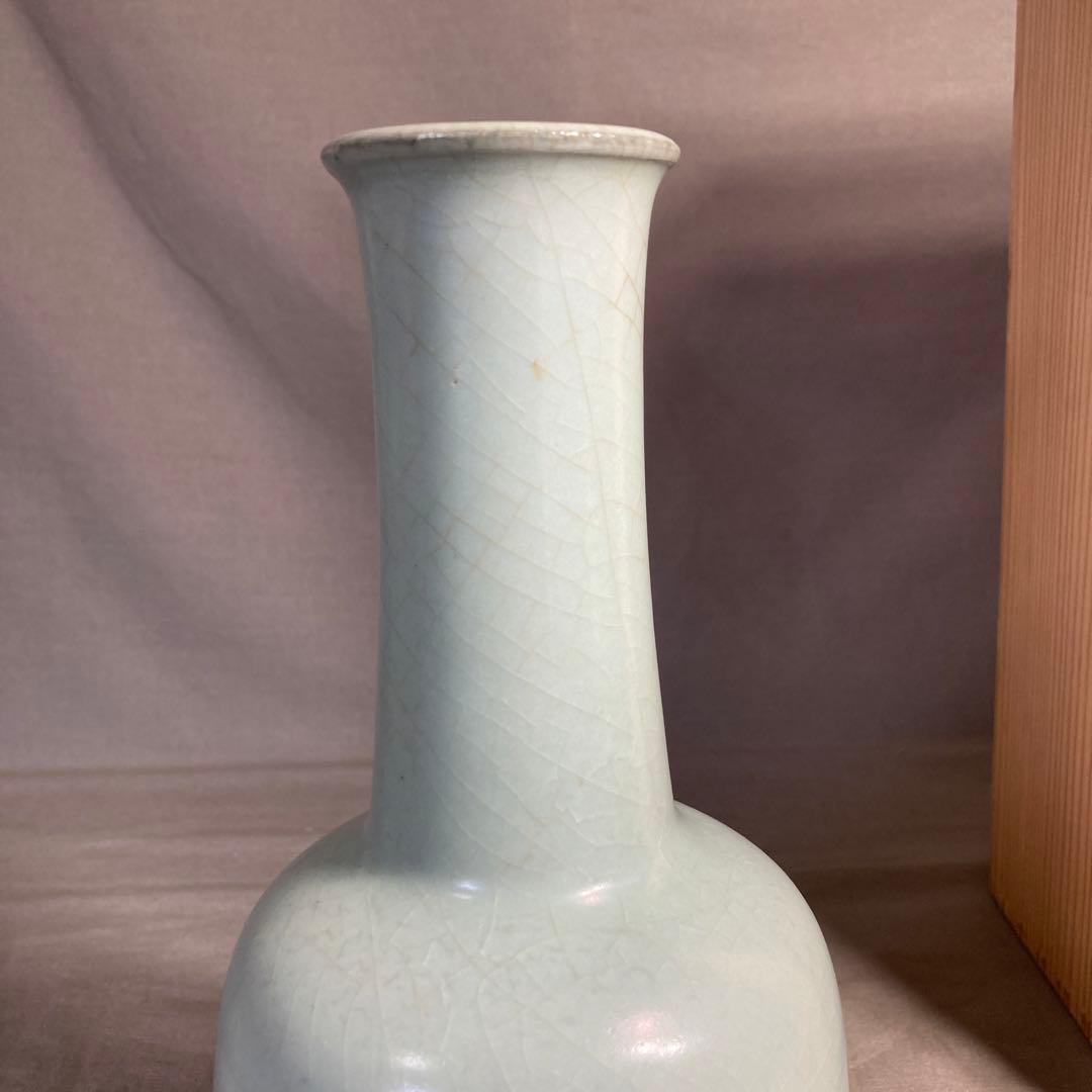 【マイティーコーチャンさん専用】中島ブルー　人間国宝　中島宏作　青磁　花入