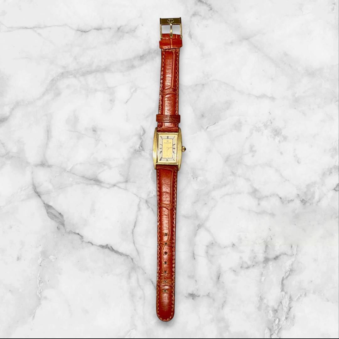 FABERGÉ ファベルジェ 腕時計 ヴィンテージ 手巻き ゴールド レザー