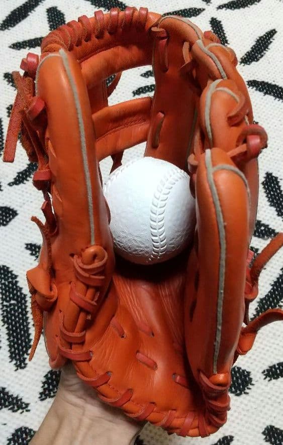 ミズノ 軟式グローブ オレンジ 内野手用