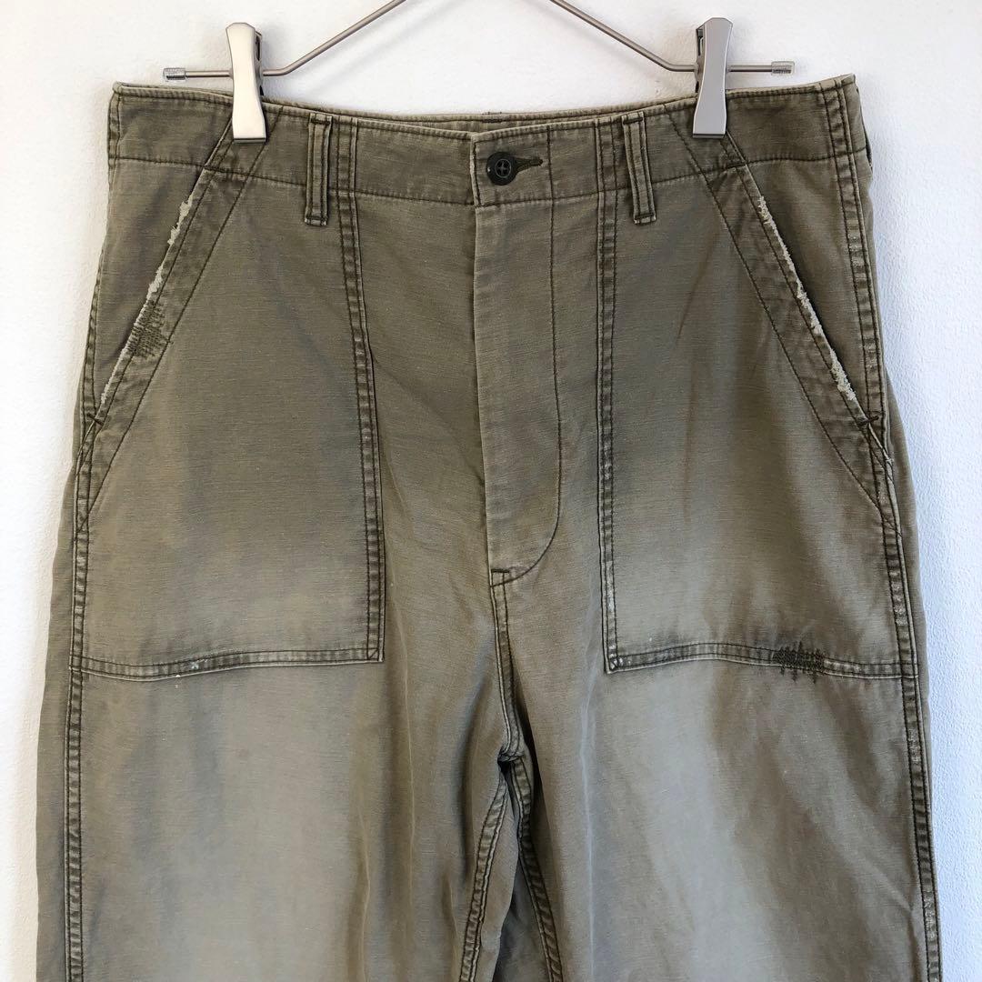 美品 フレームワーク ジョンブル HW ベイカーパンツ カーキ M ダメージ加工