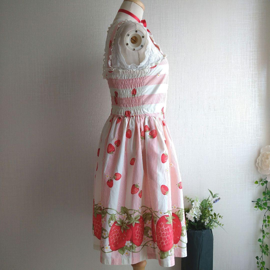 エミリーテンプル いちご ひざ丈ワンピース キャミソール ピンク 赤 160