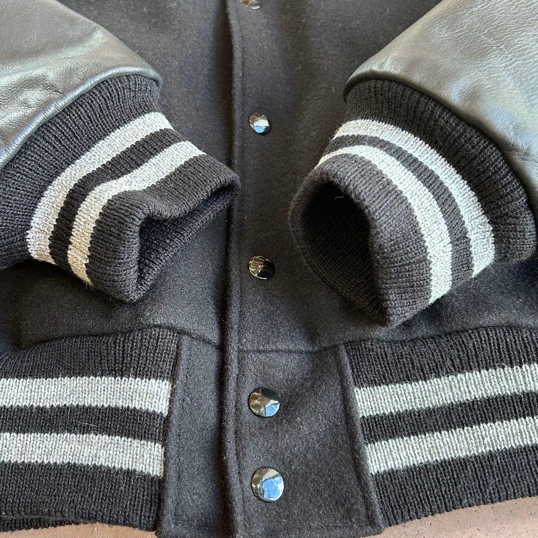 古*郎様 90s〜 USA製 Stussy TRIBE 刺繍 スタジャン ブラッ