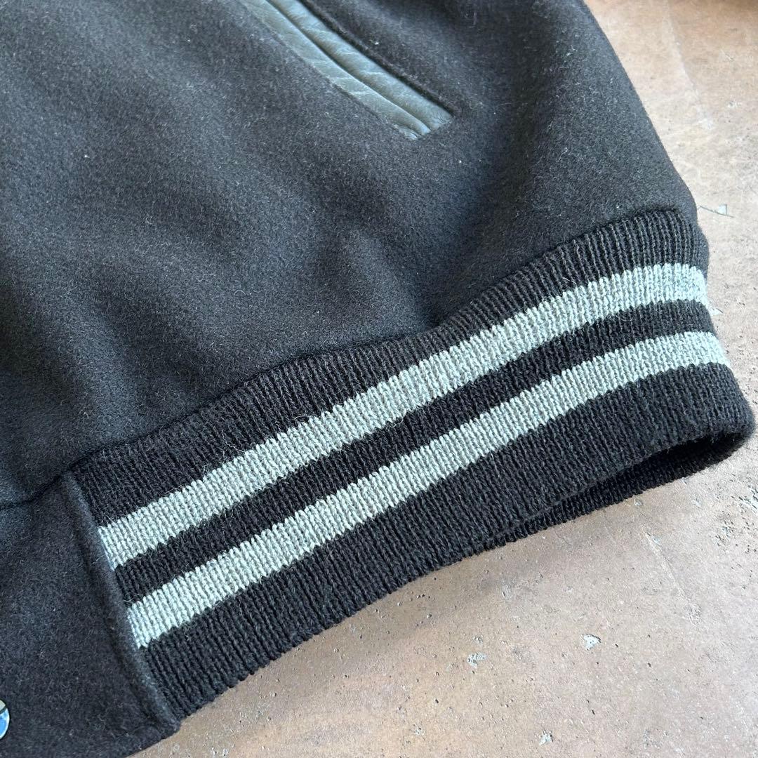 古*郎様 90s〜 USA製 Stussy TRIBE 刺繍 スタジャン ブラッ