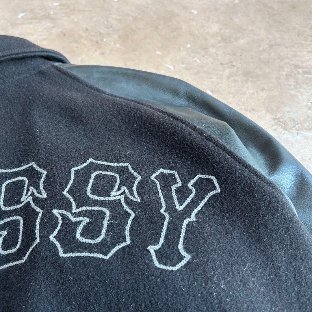 古*郎様 90s〜 USA製 Stussy TRIBE 刺繍 スタジャン ブラッ