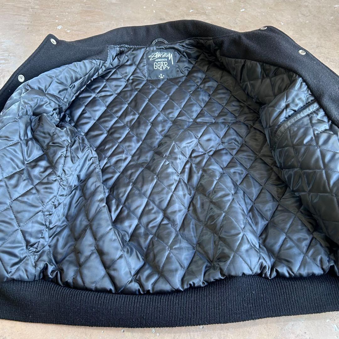 古*郎様 90s〜 USA製 Stussy TRIBE 刺繍 スタジャン ブラッ