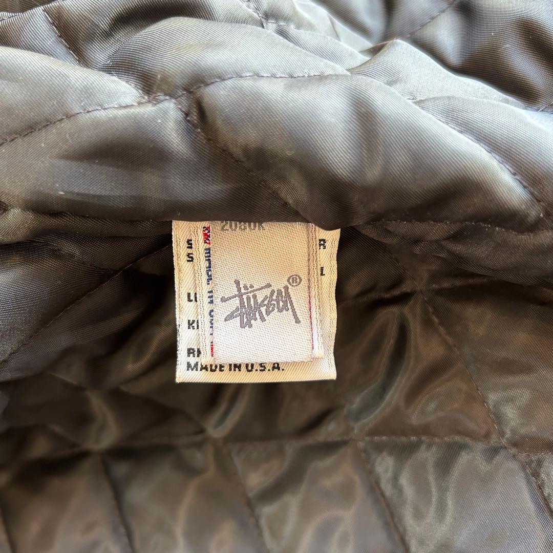 古*郎様 90s〜 USA製 Stussy TRIBE 刺繍 スタジャン ブラッ