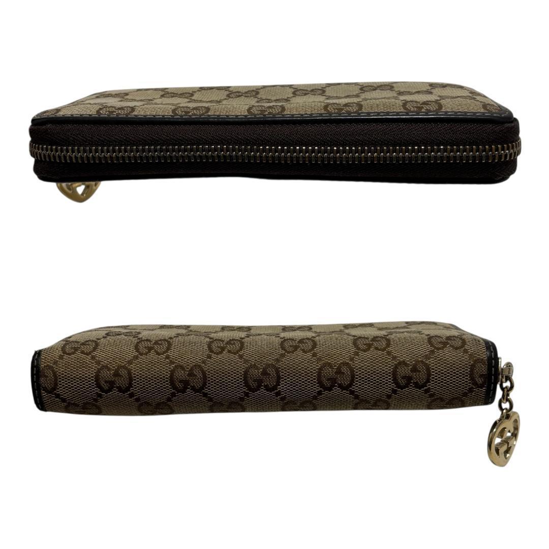 GUCCI グッチ GGキャンバス ラブリーハート ラウンドジップ 長財布