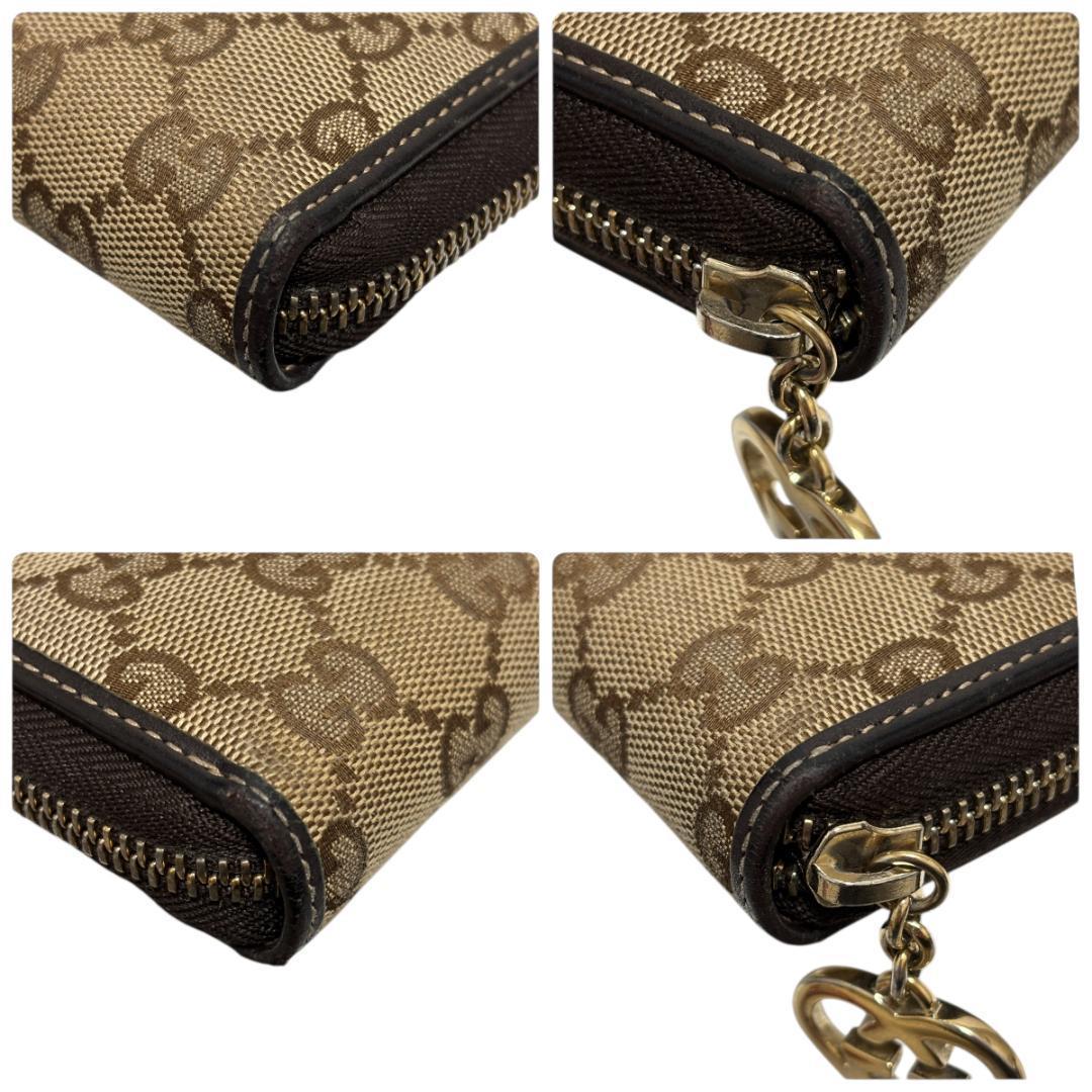 GUCCI グッチ GGキャンバス ラブリーハート ラウンドジップ 長財布