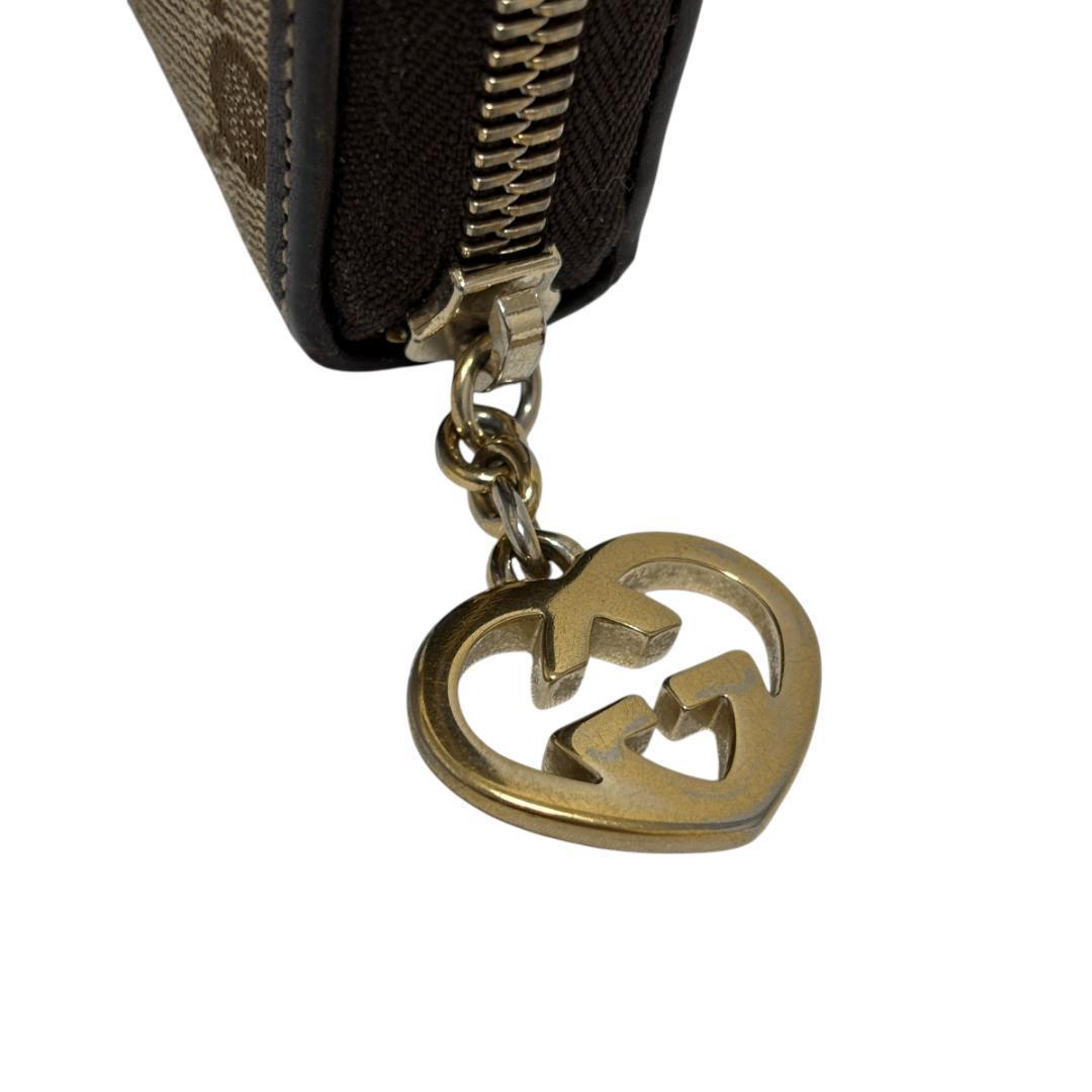 GUCCI グッチ GGキャンバス ラブリーハート ラウンドジップ 長財布