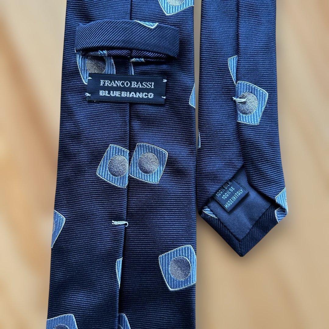 FRANCO BASSI ネイビー ネクタイ