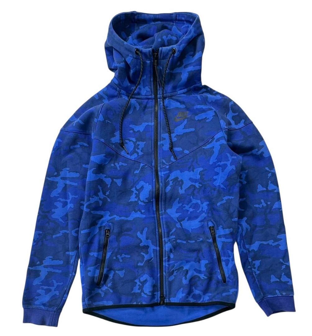 ナイキ テックフリース セットアップ パーカー S パンツ M 青迷彩